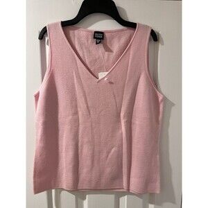 Eileen Fisher womens Wide V Neck Tank Shell Top sz Medium Merino Wool Knit $108